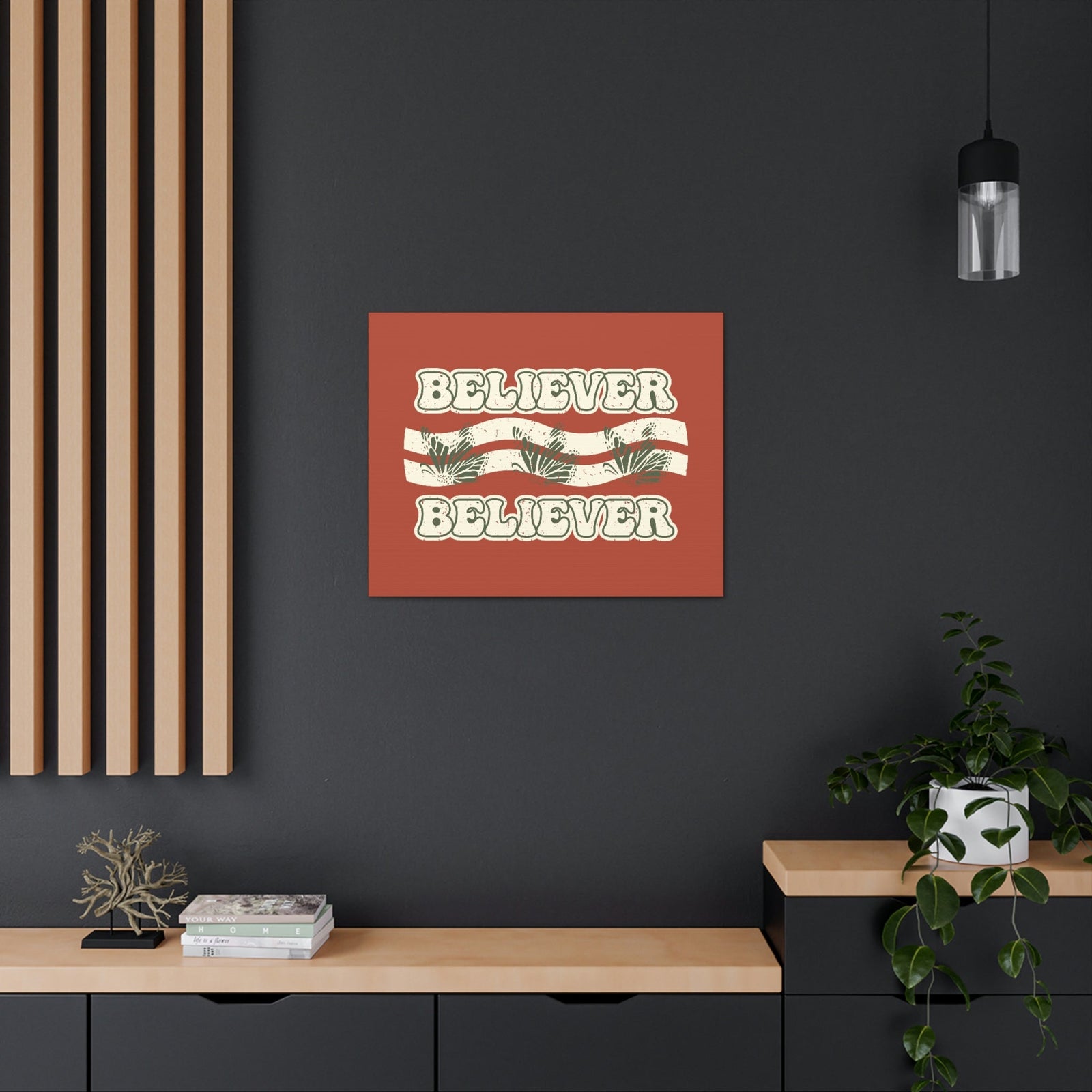 Scripture Walls Believer John 11:26 Red Chestnut Christian Wall Art Bible Verse Print Ready to Hang Unframed-Express Your Love Gifts