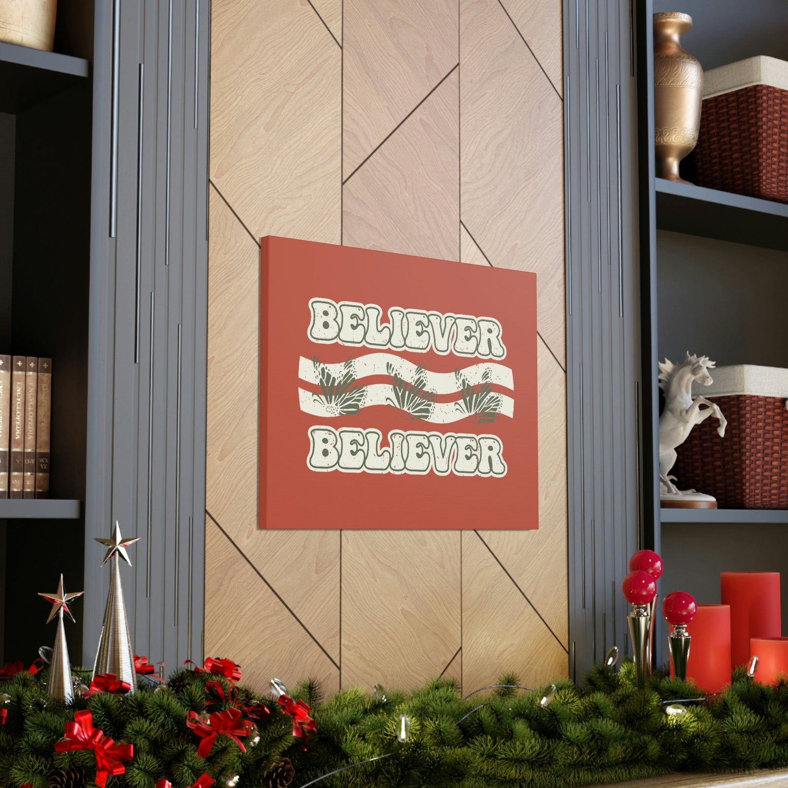 Scripture Walls Believer John 11:26 Red Chestnut Christian Wall Art Bible Verse Print Ready to Hang Unframed-Express Your Love Gifts