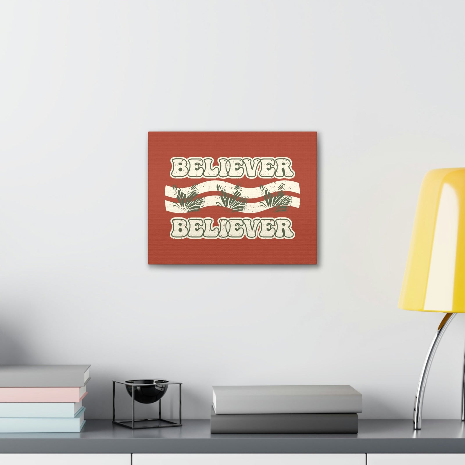 Scripture Walls Believer John 11:26 Red Chestnut Christian Wall Art Bible Verse Print Ready to Hang Unframed-Express Your Love Gifts