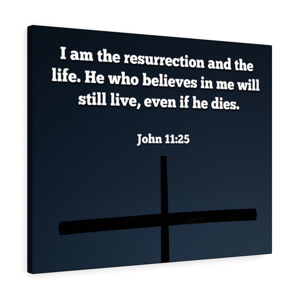 Scripture Walls Believeth In Me John 11:25 Bible Verse Canvas Christian Wall Art Ready to Hang Unframed-Express Your Love Gifts