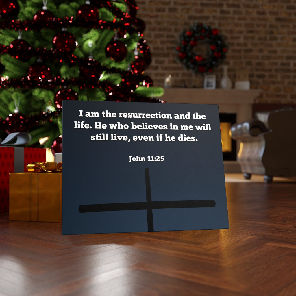 Scripture Walls Believeth In Me John 11:25 Bible Verse Canvas Christian Wall Art Ready to Hang Unframed-Express Your Love Gifts