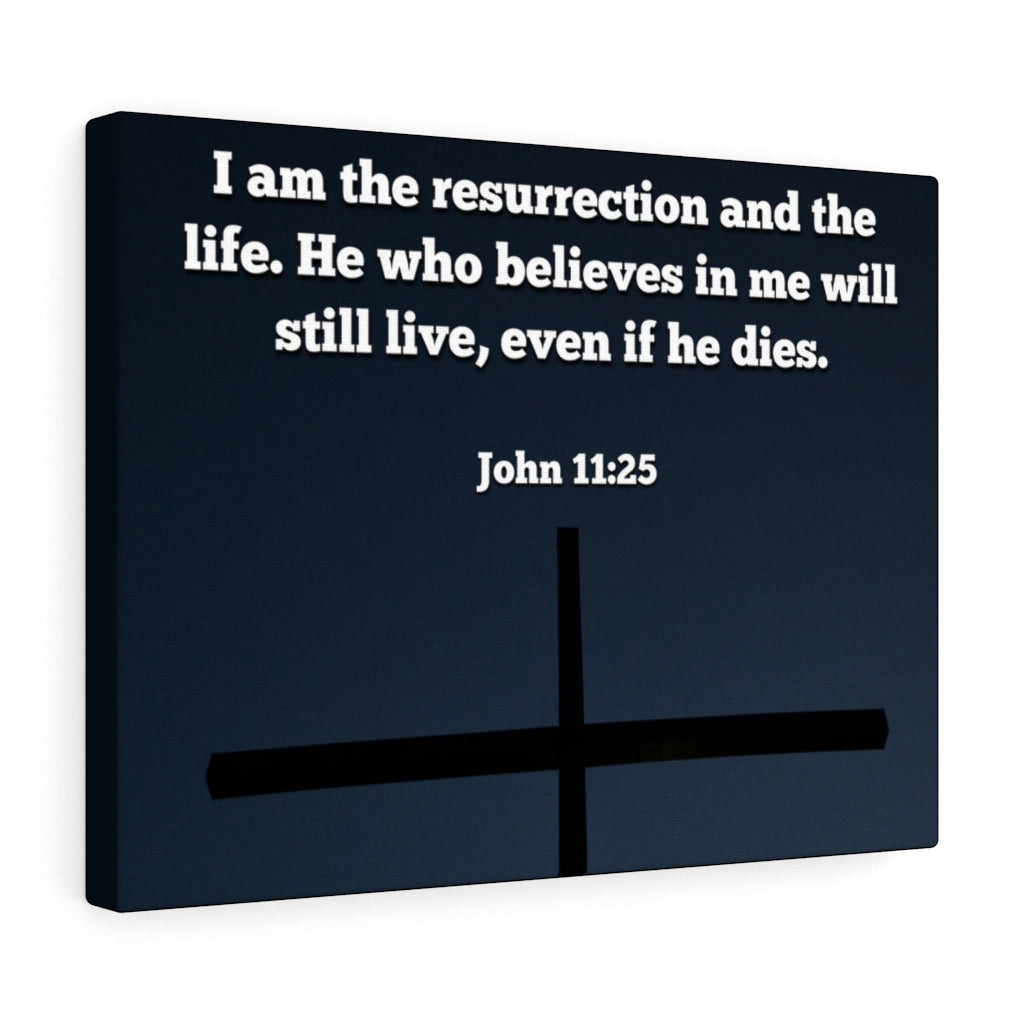 Scripture Walls Believeth In Me John 11:25 Bible Verse Canvas Christian Wall Art Ready to Hang Unframed-Express Your Love Gifts
