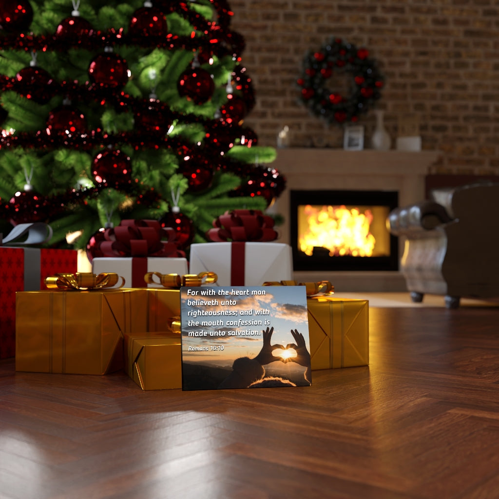 Scripture Walls Believeth Unto Righteousness Romans 10:10 Bible Verse Canvas Christian Wall Art Ready to Hang Unframed-Express Your Love Gifts