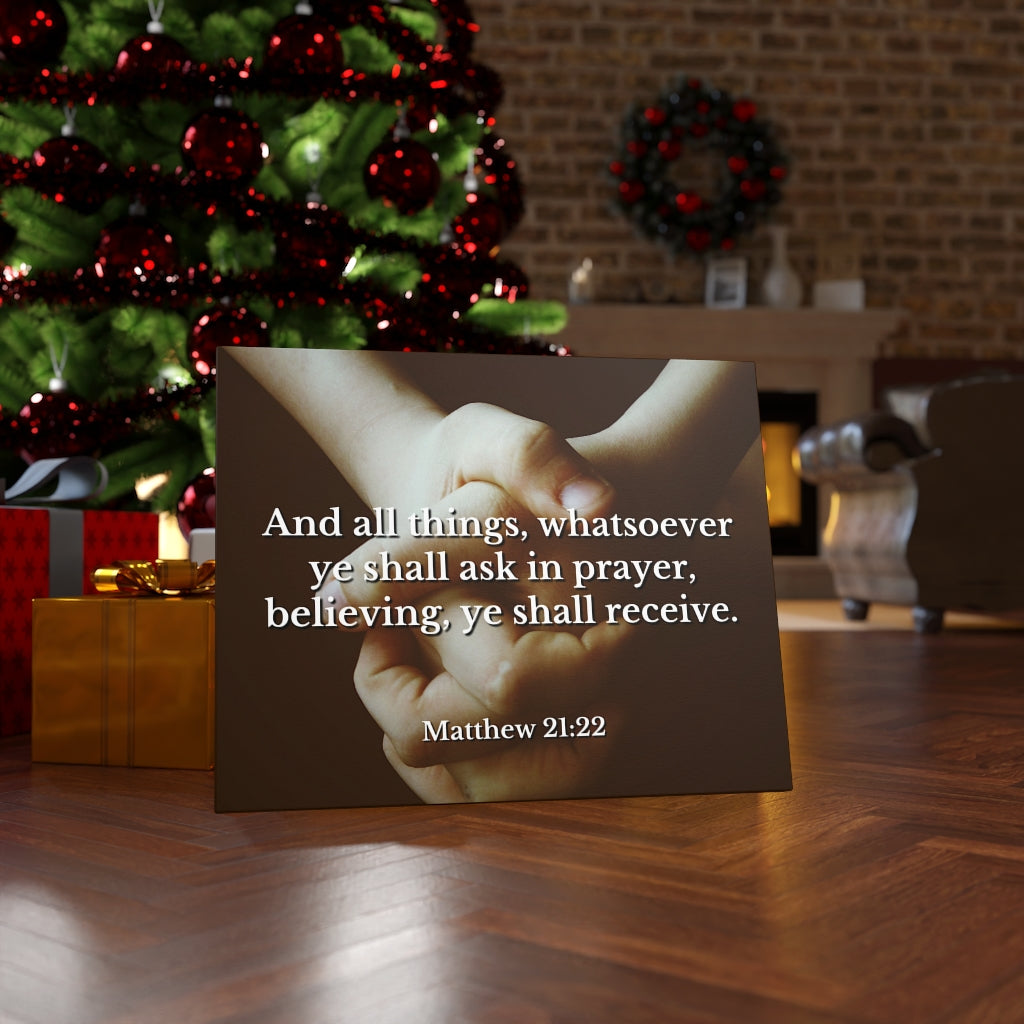 Scripture Walls Believing Matthew 21:22 Bible Verse Canvas Christian Wall Art Ready to Hang Unframed-Express Your Love Gifts