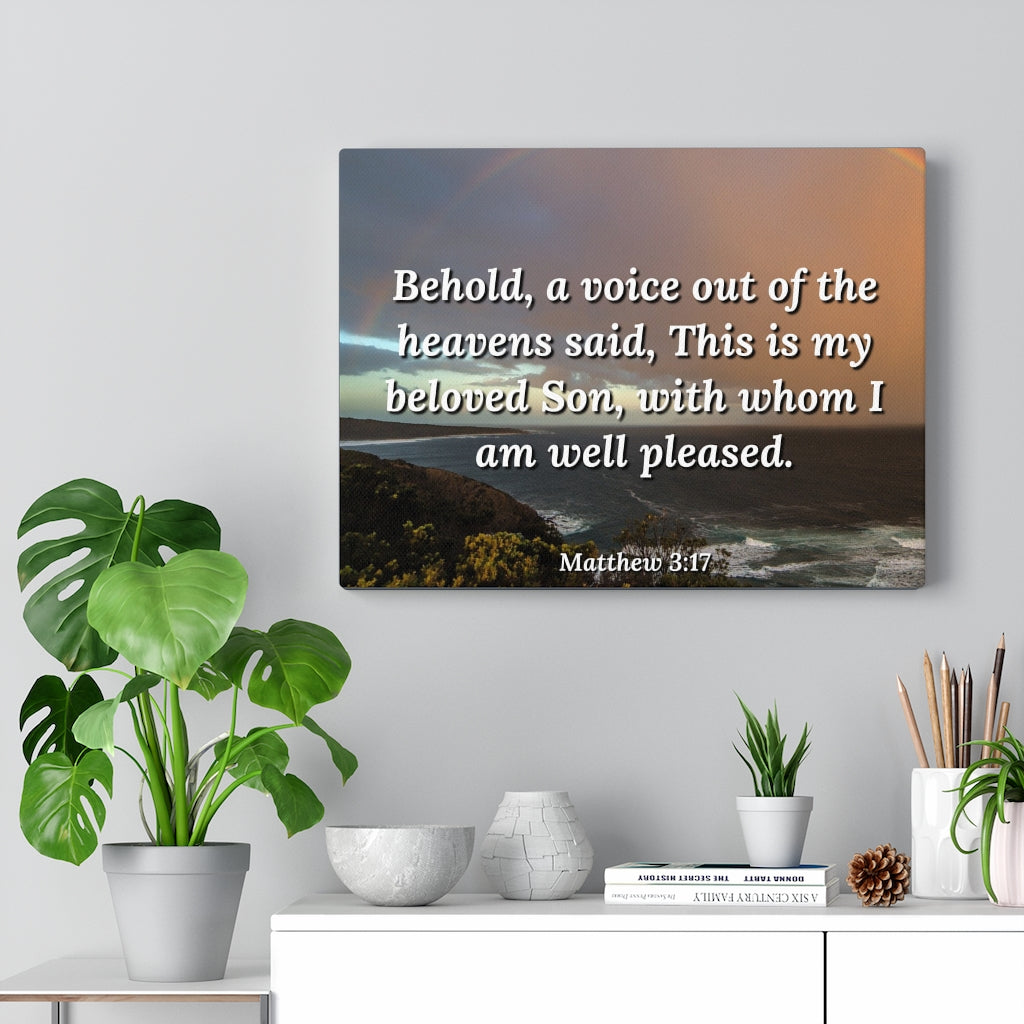 Scripture Walls Beloved Son Matthew 3:17 Bible Verse Canvas Christian Wall Art Ready to Hang Unframed-Express Your Love Gifts