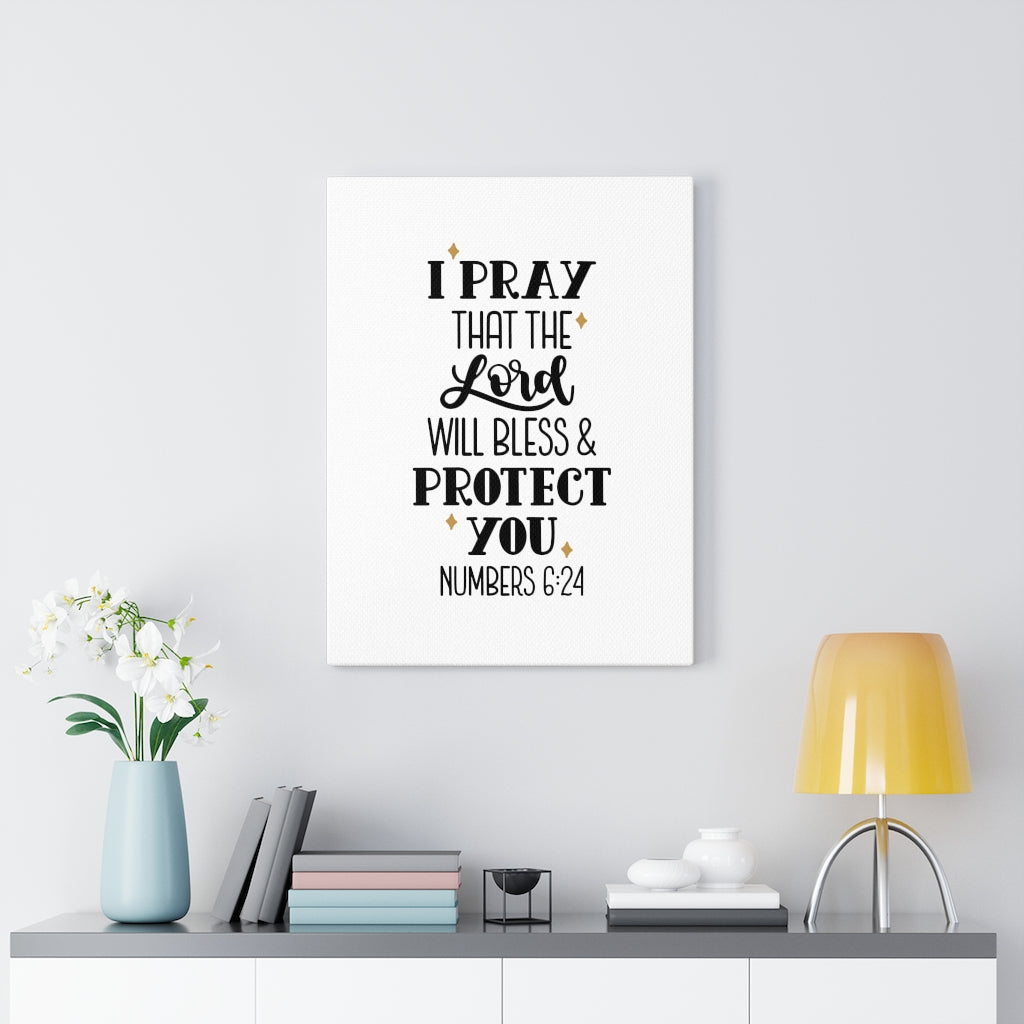 Scripture Walls Bless & Protect Numbers 6:24 Bible Verse Canvas Christian Wall Art Ready to Hang Unframed-Express Your Love Gifts