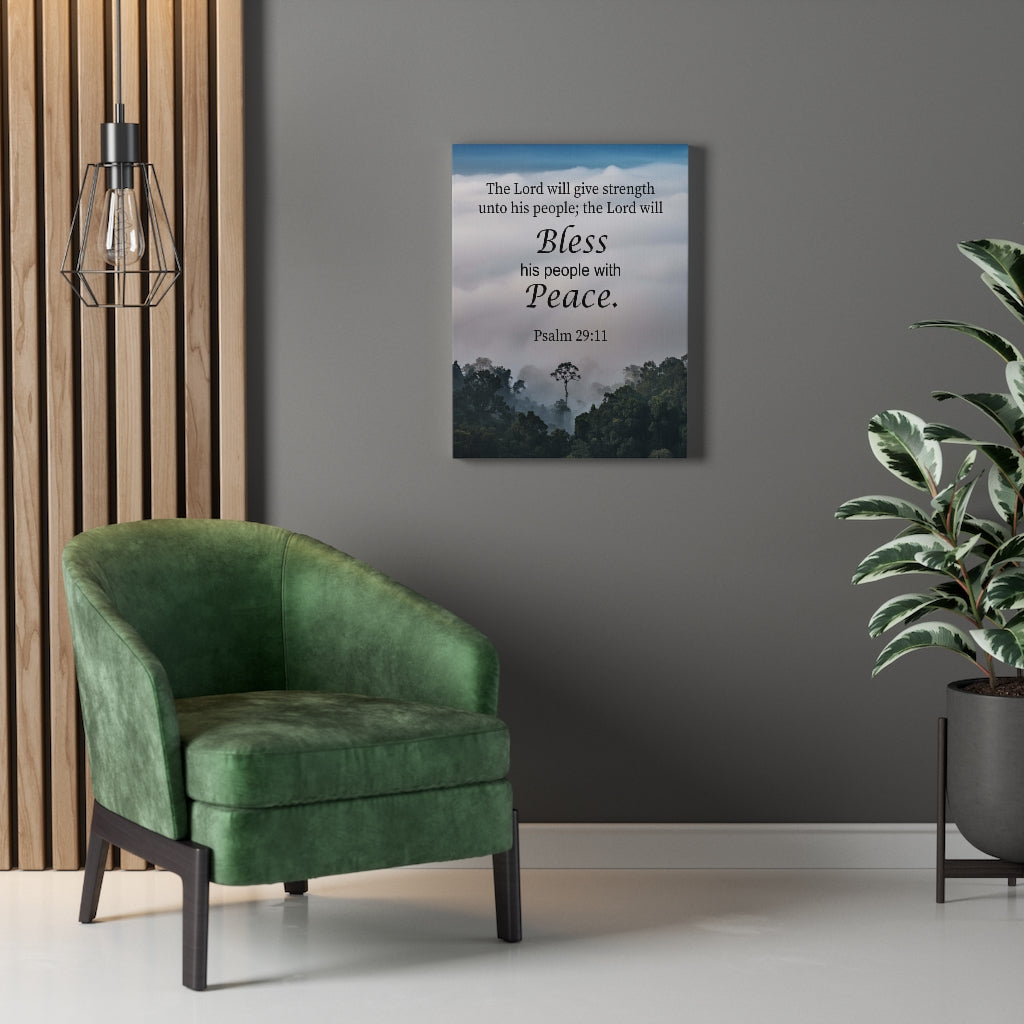 Scripture Walls Bless Peace Psalm 29:11 Bible Verse Canvas Christian Wall Art Ready to Hang Unframed-Express Your Love Gifts