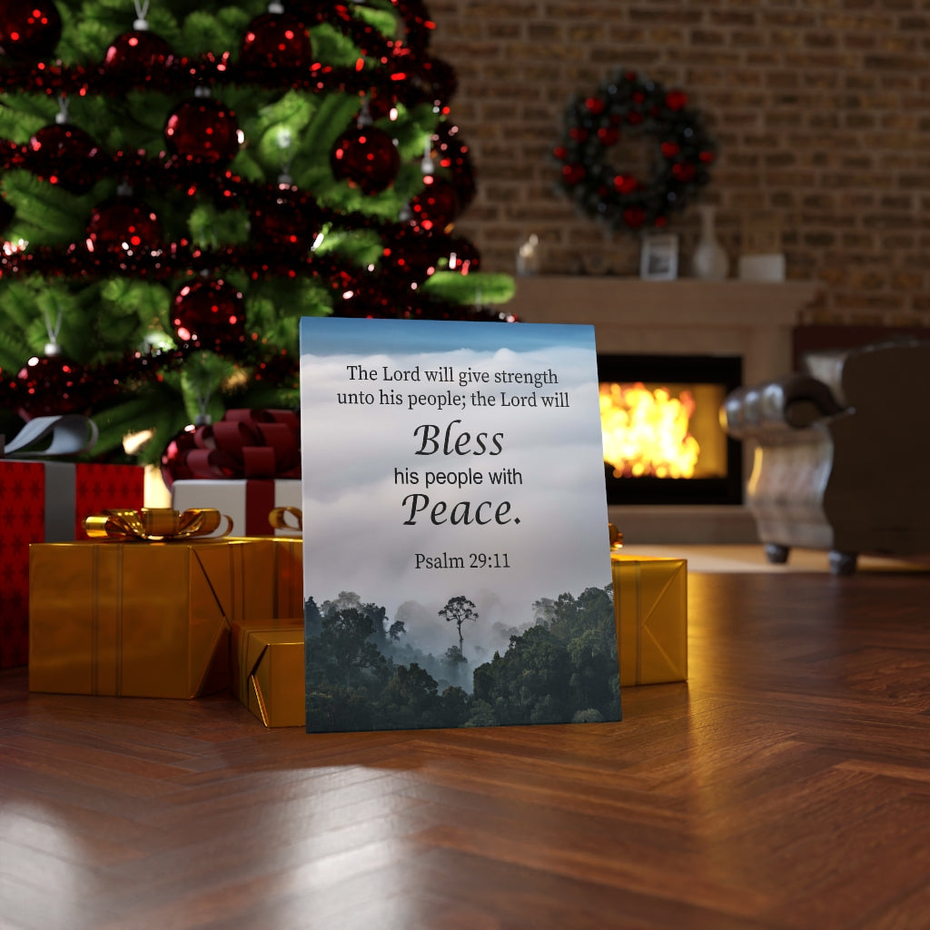 Scripture Walls Bless Peace Psalm 29:11 Bible Verse Canvas Christian Wall Art Ready to Hang Unframed-Express Your Love Gifts