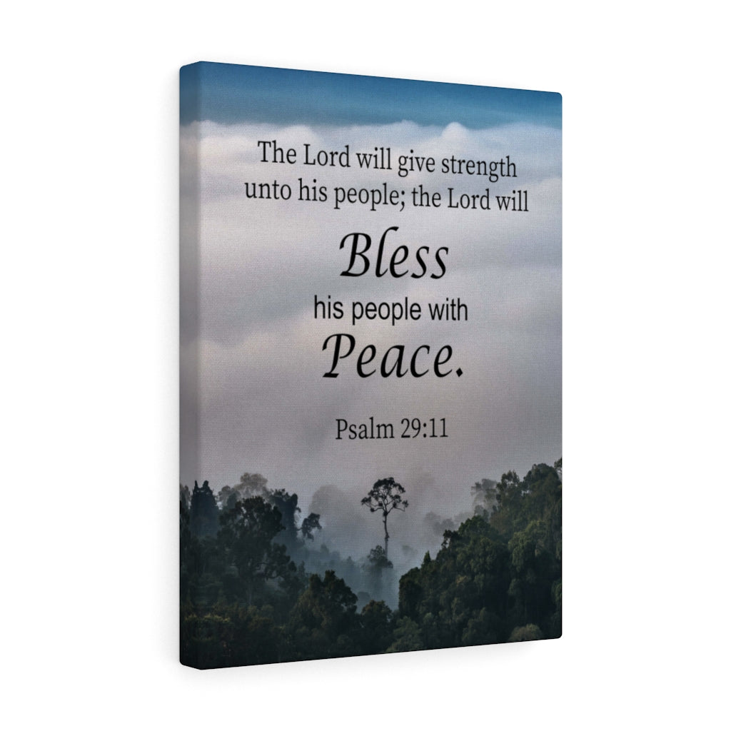 Scripture Walls Bless Peace Psalm 29:11 Bible Verse Canvas Christian Wall Art Ready to Hang Unframed-Express Your Love Gifts
