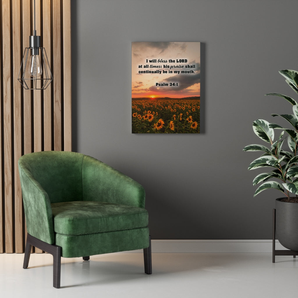 Scripture Walls Bless The Lord Psalm 34:1 Christian Home Decor Bible Art Unframed-Express Your Love Gifts