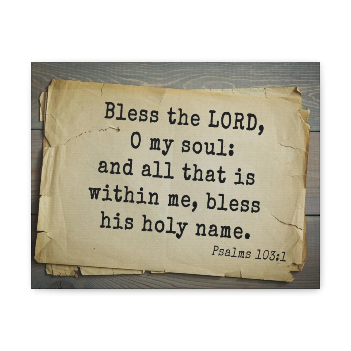 Scripture Walls Bless The Lord Psalms 103:1 Bible Verse Canvas Christian Wall Art Bible Verse Print Ready To Hang Unframed-Express Your Love Gifts