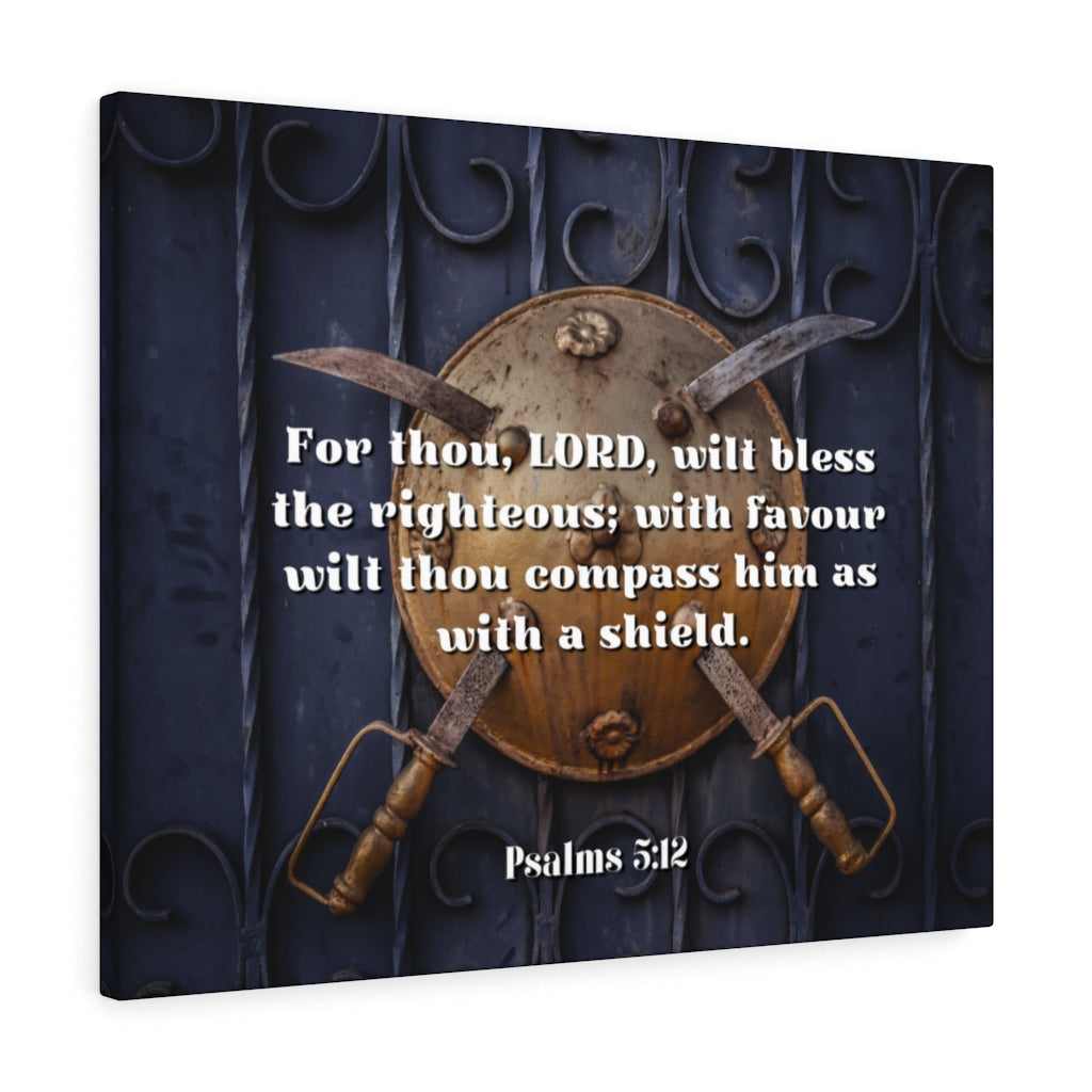 Scripture Walls Bless The Righteous Psalm 5:12 Bible Verse Canvas Christian Wall Art Ready to Hang Unframed-Express Your Love Gifts