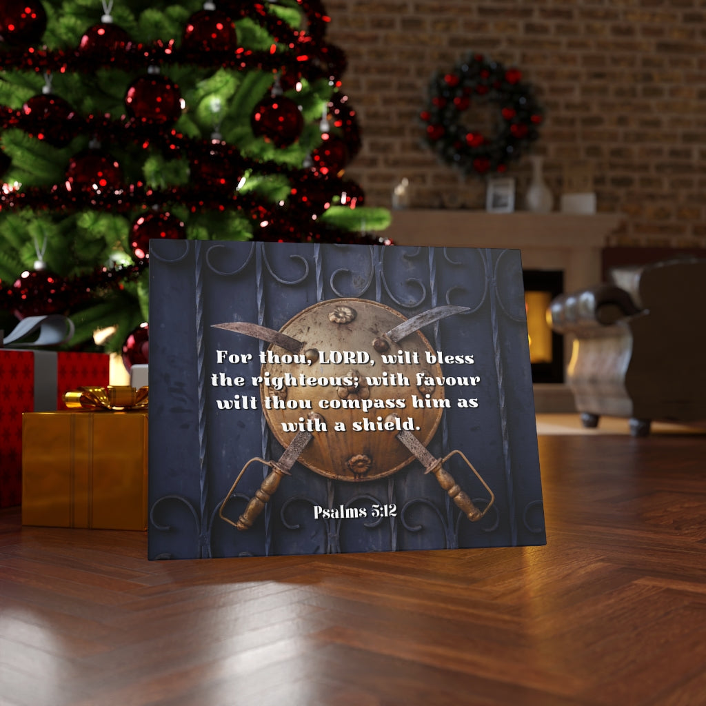 Scripture Walls Bless The Righteous Psalm 5:12 Bible Verse Canvas Christian Wall Art Ready to Hang Unframed-Express Your Love Gifts