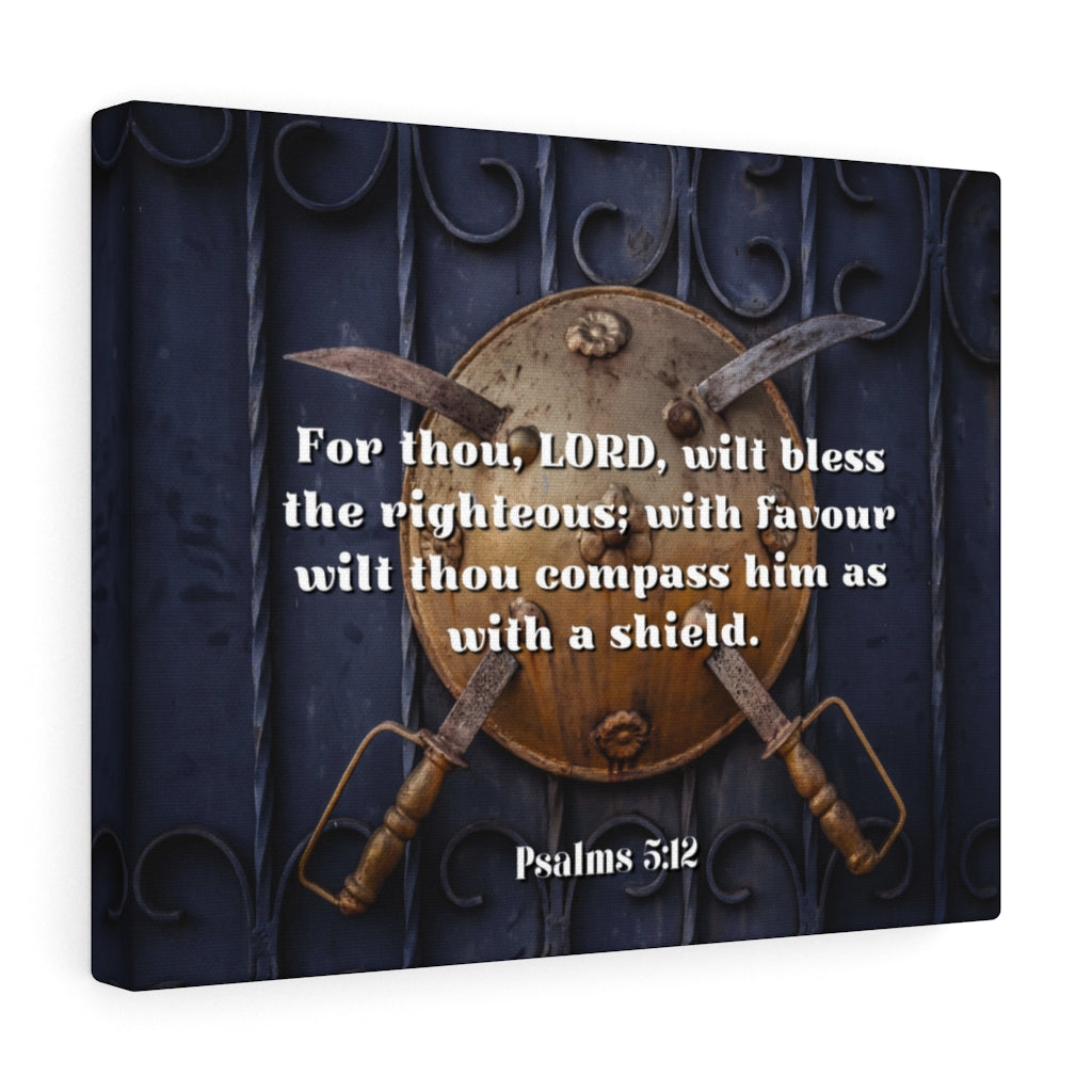 Scripture Walls Bless The Righteous Psalm 5:12 Bible Verse Canvas Christian Wall Art Ready to Hang Unframed-Express Your Love Gifts