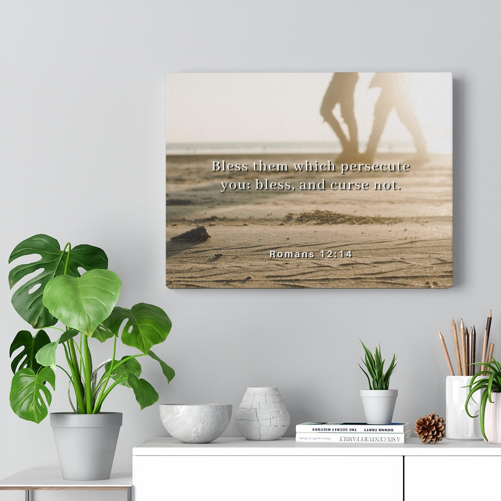Scripture Walls Bless Them Romans 12:14 Bible Verse Canvas Christian Wall Art Ready to Hang Unframed-Express Your Love Gifts