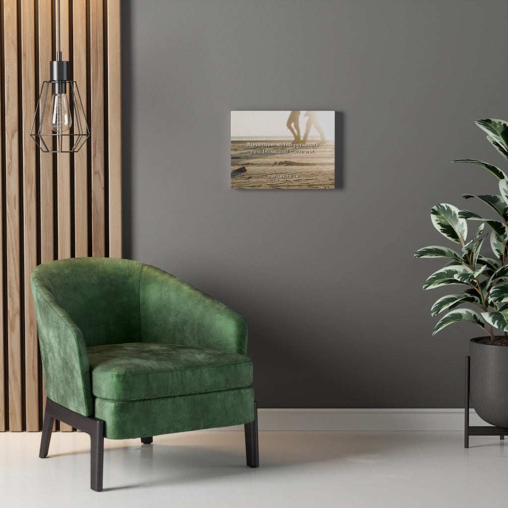 Scripture Walls Bless Them Romans 12:14 Bible Verse Canvas Christian Wall Art Ready to Hang Unframed-Express Your Love Gifts