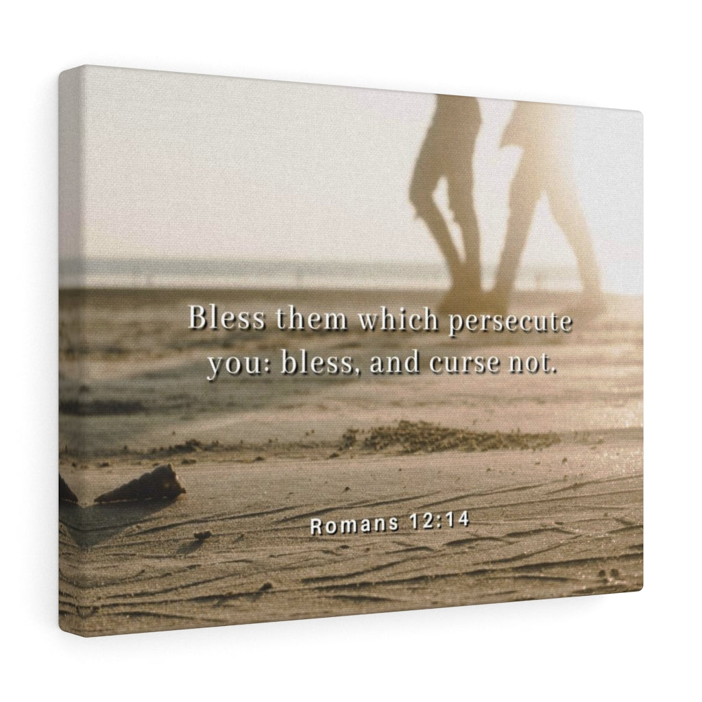 Scripture Walls Bless Them Romans 12:14 Bible Verse Canvas Christian Wall Art Ready to Hang Unframed-Express Your Love Gifts