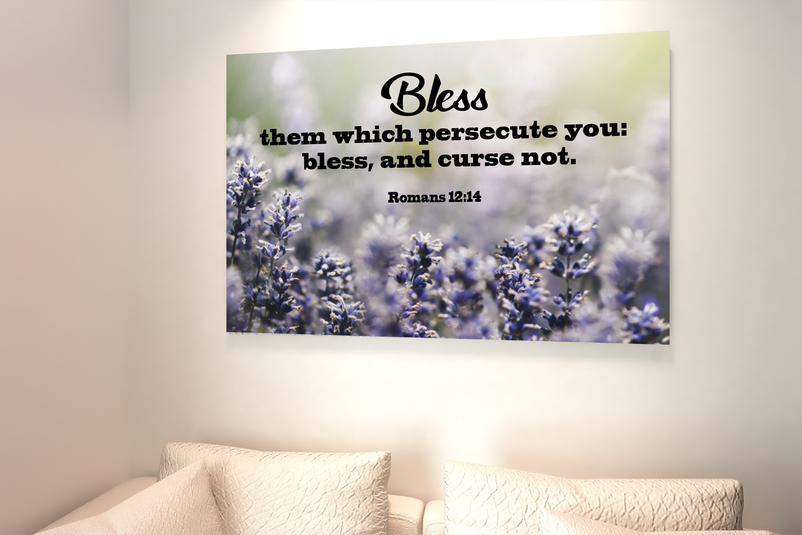 Scripture Walls Bless Them Romans 12:14 Scripture Bible Verse Canvas Christian Wall Art Ready to Hang Unframed-Express Your Love Gifts