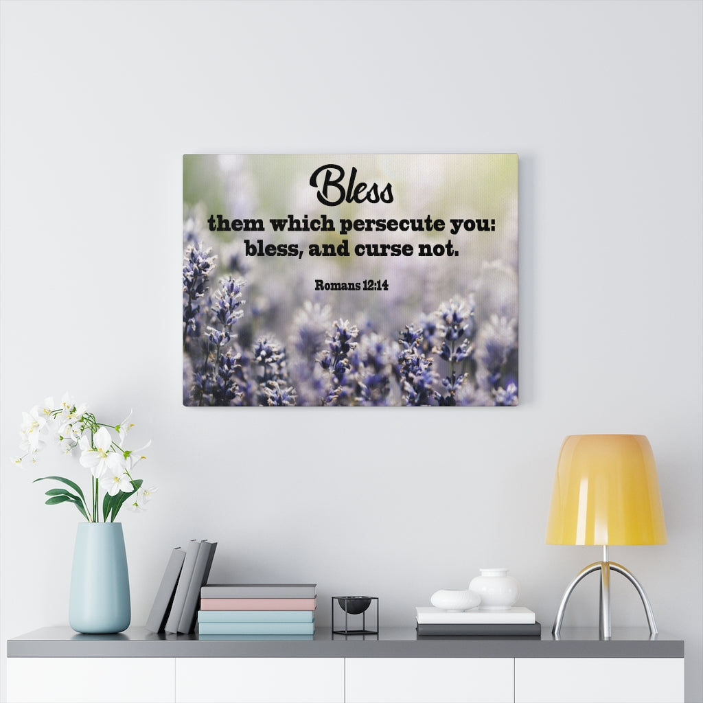Scripture Walls Bless Them Romans 12:14 Scripture Bible Verse Canvas Christian Wall Art Ready to Hang Unframed-Express Your Love Gifts