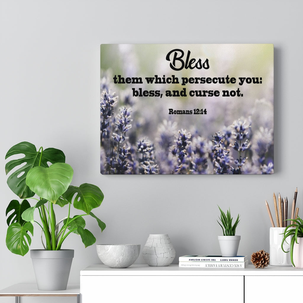Scripture Walls Bless Them Romans 12:14 Scripture Bible Verse Canvas Christian Wall Art Ready to Hang Unframed-Express Your Love Gifts