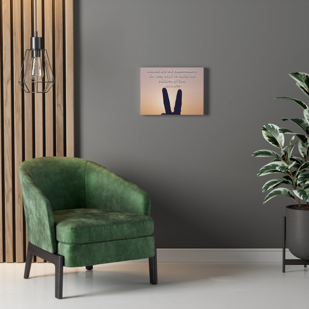 Scripture Walls Blessed Are The Peacemakers Matthew 5:9 Bible Verse Canvas Christian Wall Art Ready to Hang Unframed-Express Your Love Gifts