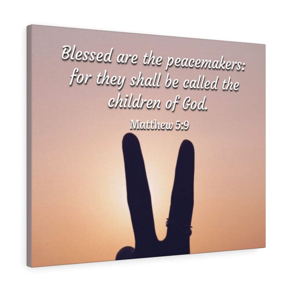 Scripture Walls Blessed Are The Peacemakers Matthew 5:9 Bible Verse Canvas Christian Wall Art Ready to Hang Unframed-Express Your Love Gifts