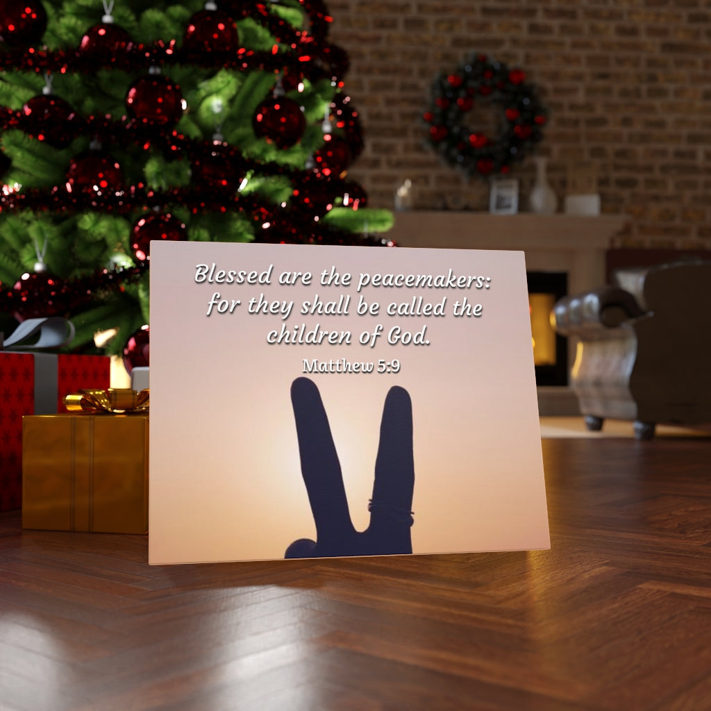 Scripture Walls Blessed Are The Peacemakers Matthew 5:9 Bible Verse Canvas Christian Wall Art Ready to Hang Unframed-Express Your Love Gifts