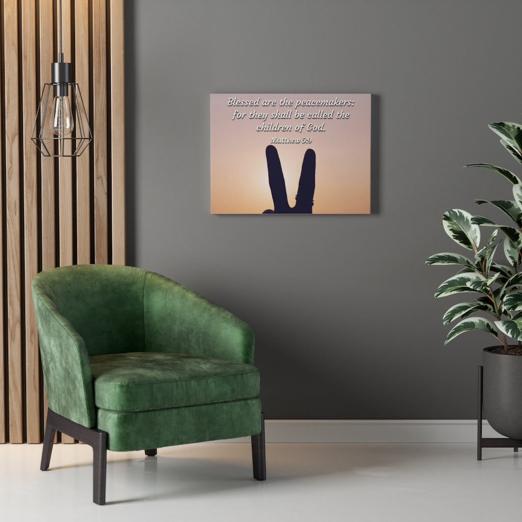Scripture Walls Blessed Are The Peacemakers Matthew 5:9 Bible Verse Canvas Christian Wall Art Ready to Hang Unframed-Express Your Love Gifts