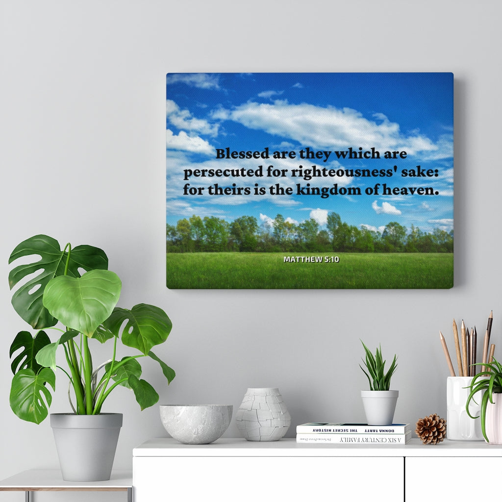 Scripture Walls Blessed Are The Persecuted Matthew 5:10 Bible Verse Canvas Christian Wall Art Ready to Hang Unframed-Express Your Love Gifts