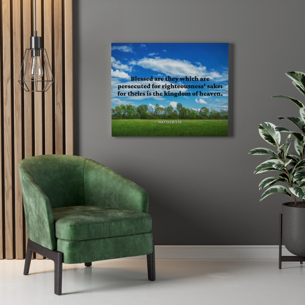 Scripture Walls Blessed Are The Persecuted Matthew 5:10 Bible Verse Canvas Christian Wall Art Ready to Hang Unframed-Express Your Love Gifts