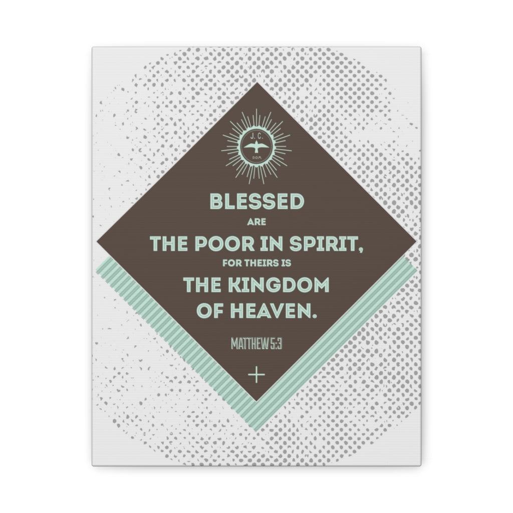 Scripture Walls Blessed Are The Poor In Spirit Matthew 5:3 Bible Verse Canvas Christian Wall Art Ready To Hang Unframed-Express Your Love Gifts