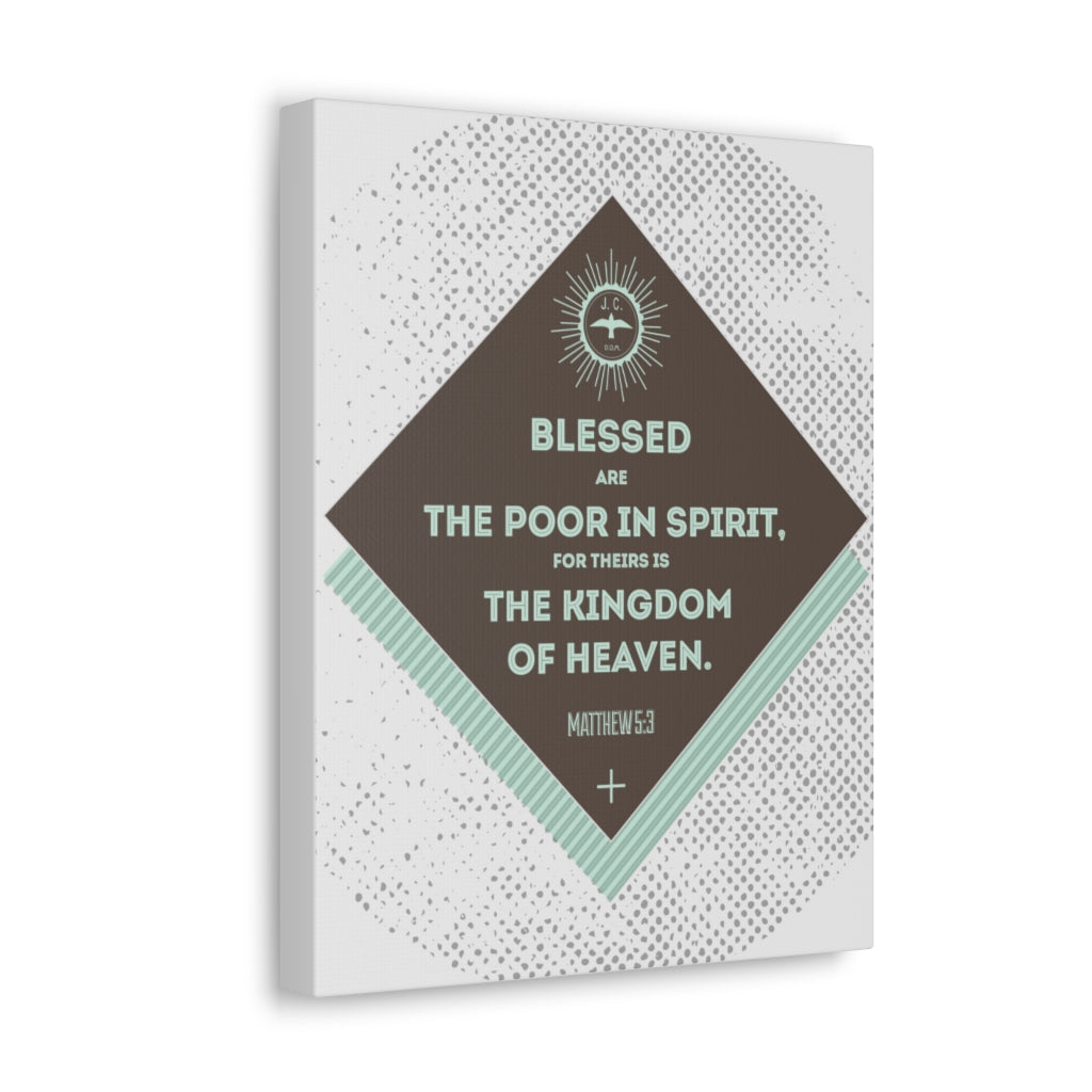 Scripture Walls Blessed Are The Poor In Spirit Matthew 5:3 Bible Verse Canvas Christian Wall Art Ready To Hang Unframed-Express Your Love Gifts