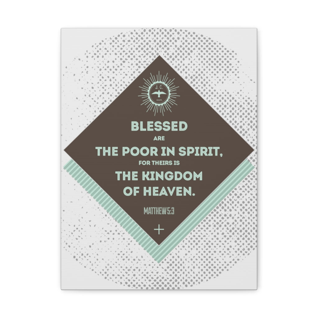 Scripture Walls Blessed Are The Poor In Spirit Matthew 5:3 Bible Verse Canvas Christian Wall Art Ready To Hang Unframed-Express Your Love Gifts