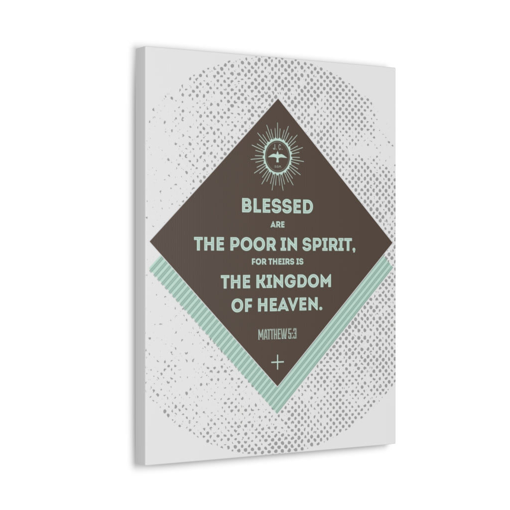 Scripture Walls Blessed Are The Poor In Spirit Matthew 5:3 Bible Verse Canvas Christian Wall Art Ready To Hang Unframed-Express Your Love Gifts
