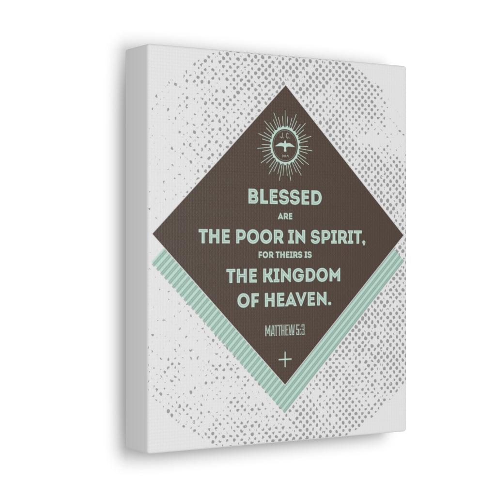Scripture Walls Blessed Are The Poor In Spirit Matthew 5:3 Bible Verse Canvas Christian Wall Art Ready To Hang Unframed-Express Your Love Gifts