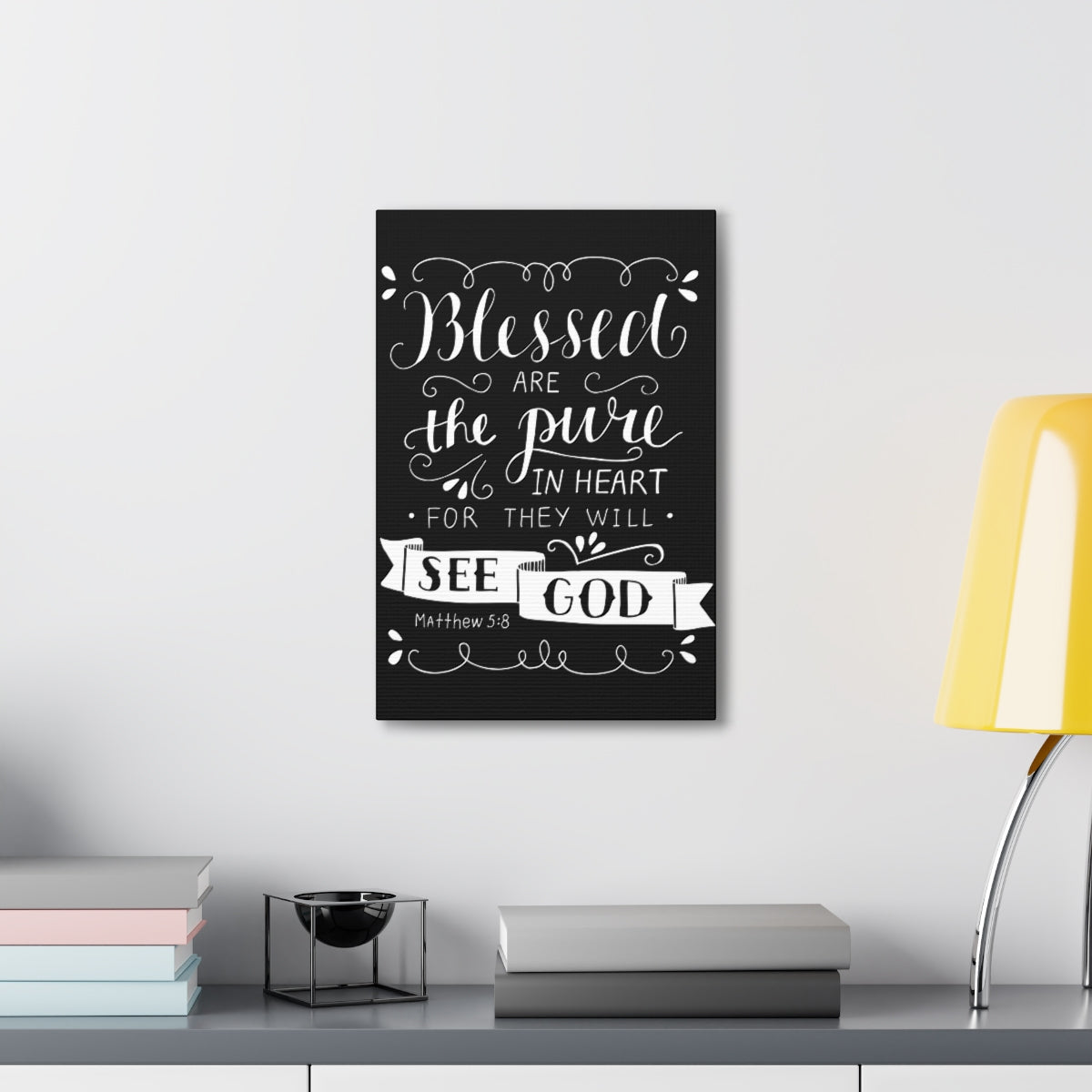 Scripture Walls Blessed Are The Poor Matthew 5:8 Bible Verse Canvas Christian Wall Art Ready to Hang Unframed-Express Your Love Gifts