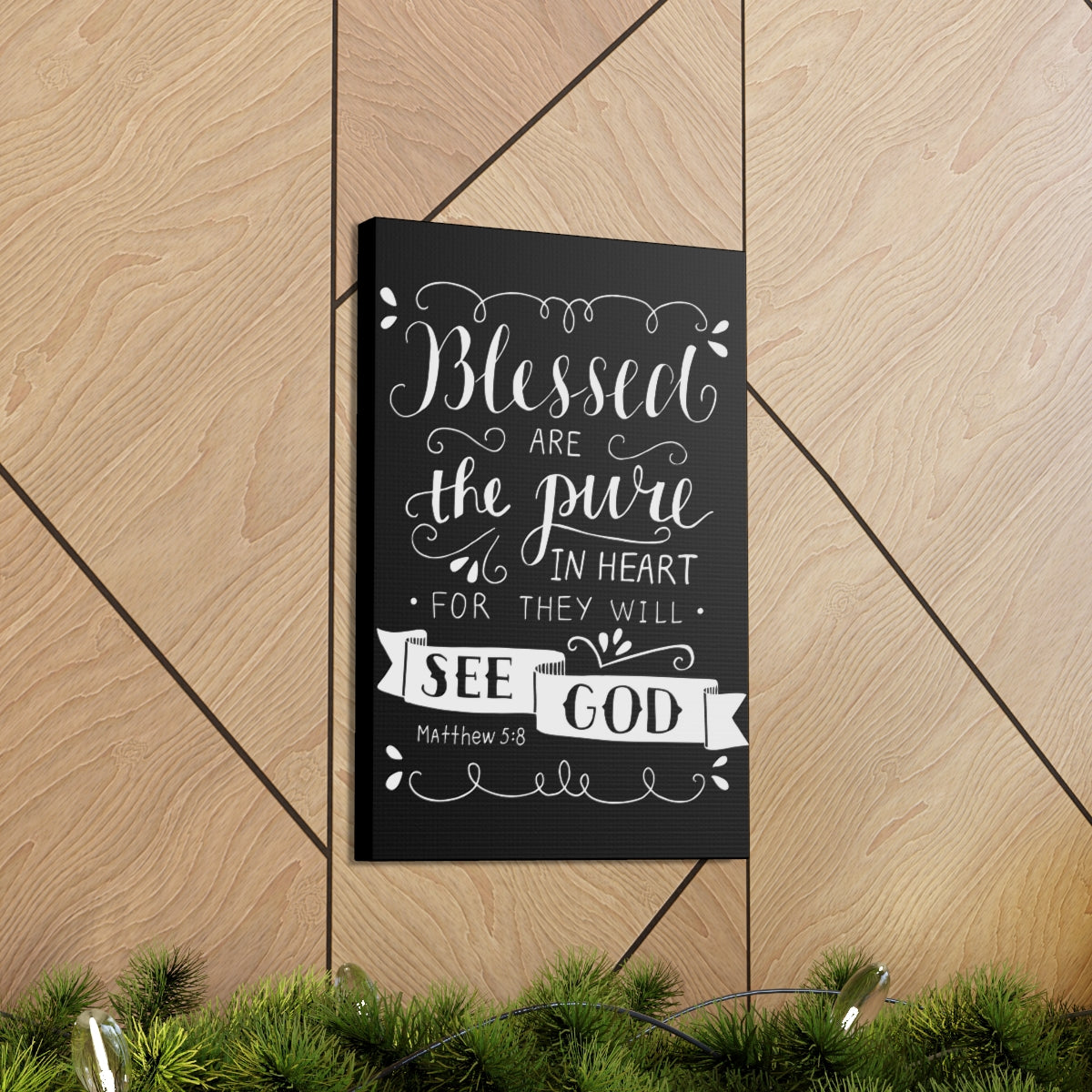 Scripture Walls Blessed Are The Poor Matthew 5:8 Bible Verse Canvas Christian Wall Art Ready to Hang Unframed-Express Your Love Gifts