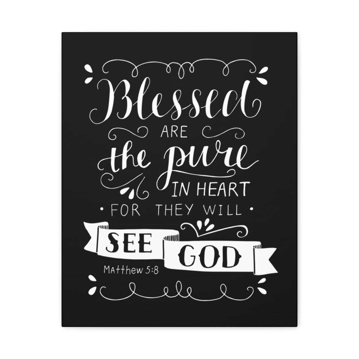 Scripture Walls Blessed Are The Poor Matthew 5:8 Bible Verse Canvas Christian Wall Art Ready to Hang Unframed-Express Your Love Gifts