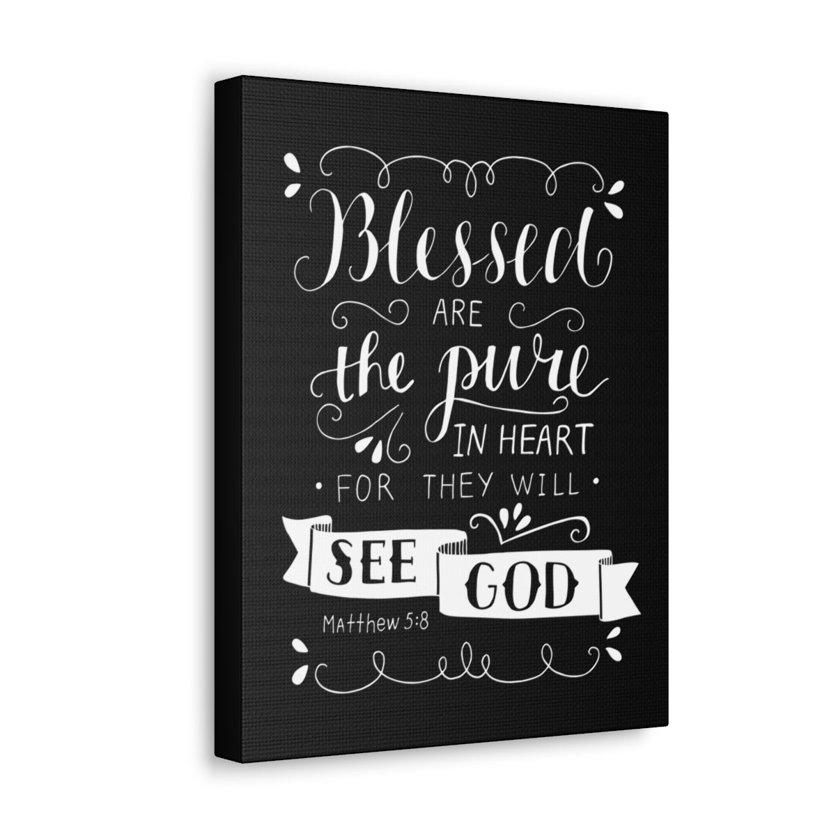 Scripture Walls Blessed Are The Poor Matthew 5:8 Bible Verse Canvas Christian Wall Art Ready to Hang Unframed-Express Your Love Gifts