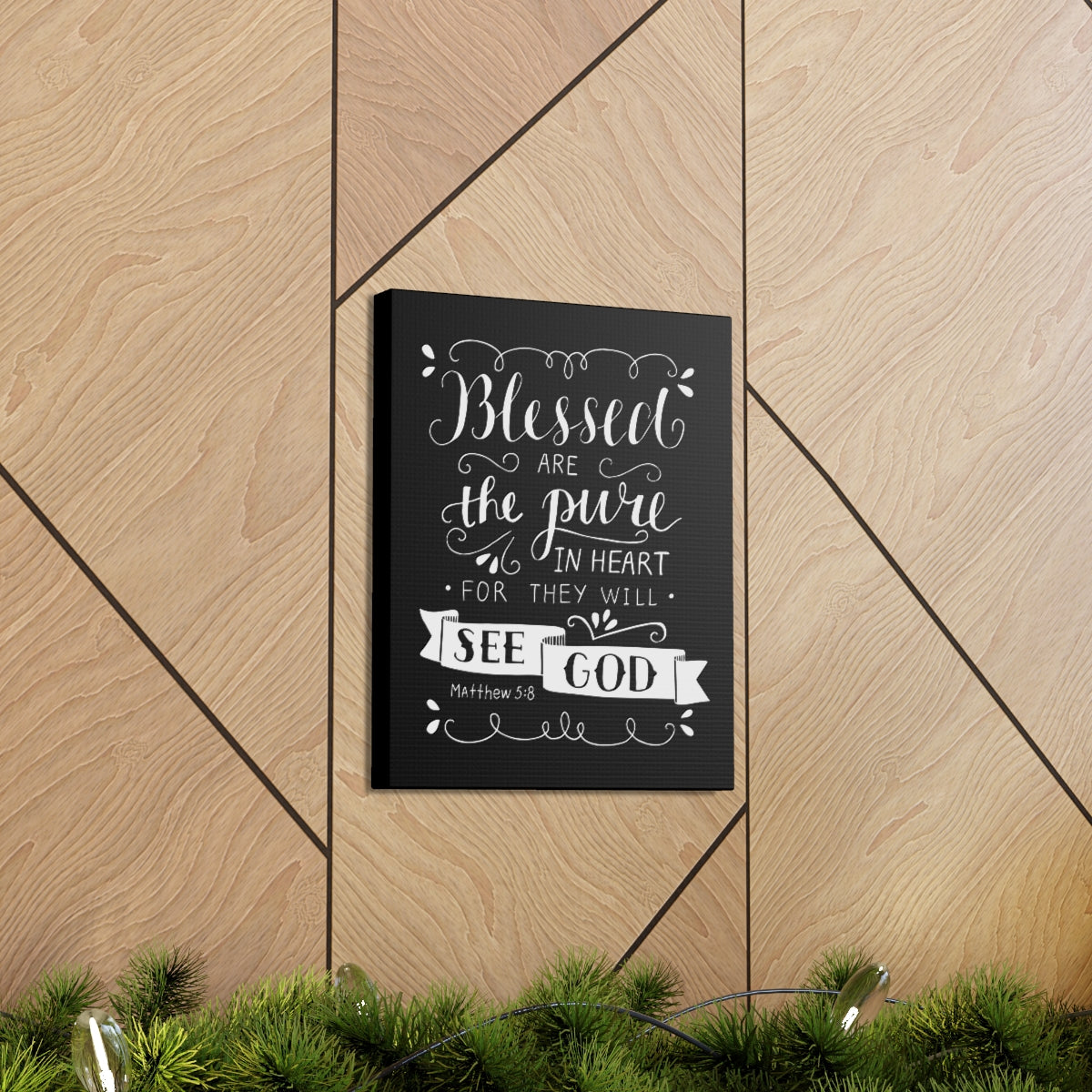 Scripture Walls Blessed Are The Poor Matthew 5:8 Bible Verse Canvas Christian Wall Art Ready to Hang Unframed-Express Your Love Gifts
