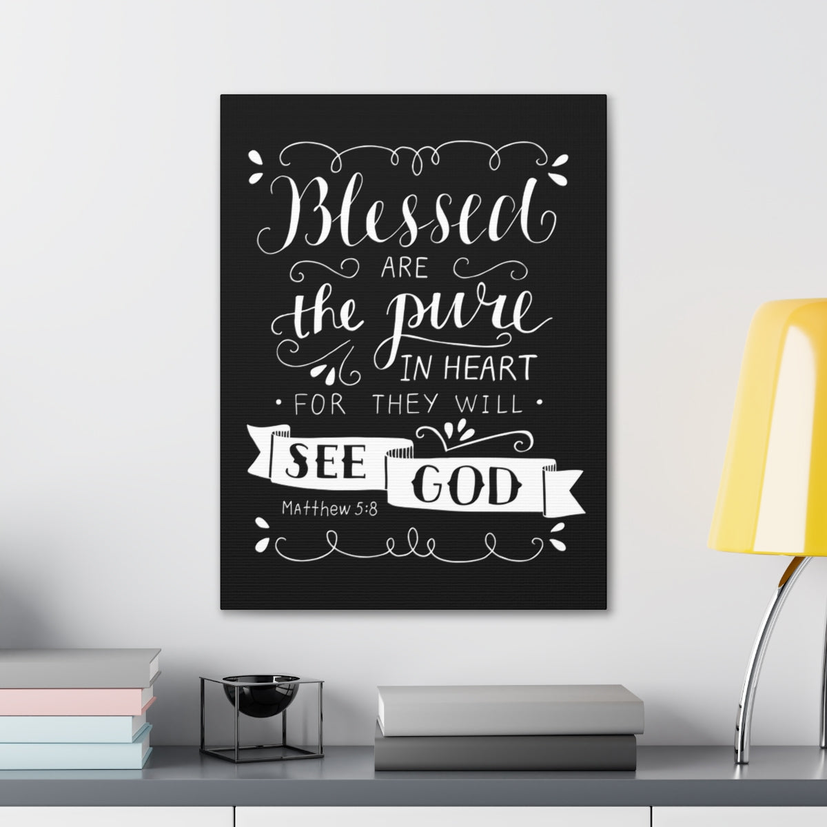 Scripture Walls Blessed Are The Poor Matthew 5:8 Bible Verse Canvas Christian Wall Art Ready to Hang Unframed-Express Your Love Gifts