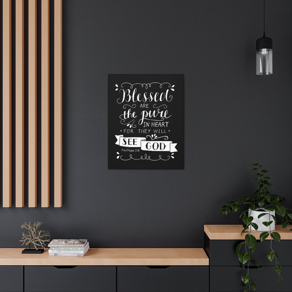 Scripture Walls Blessed Are The Poor Matthew 5:8 Bible Verse Canvas Christian Wall Art Ready to Hang Unframed-Express Your Love Gifts