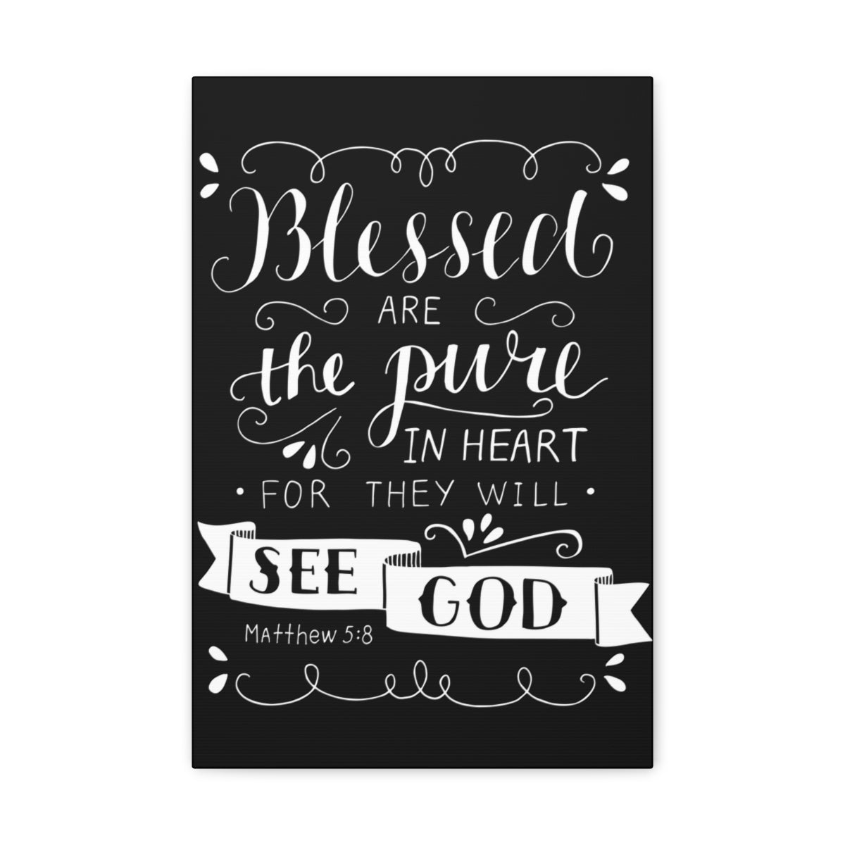 Scripture Walls Blessed Are The Poor Matthew 5:8 Bible Verse Canvas Christian Wall Art Ready to Hang Unframed-Express Your Love Gifts