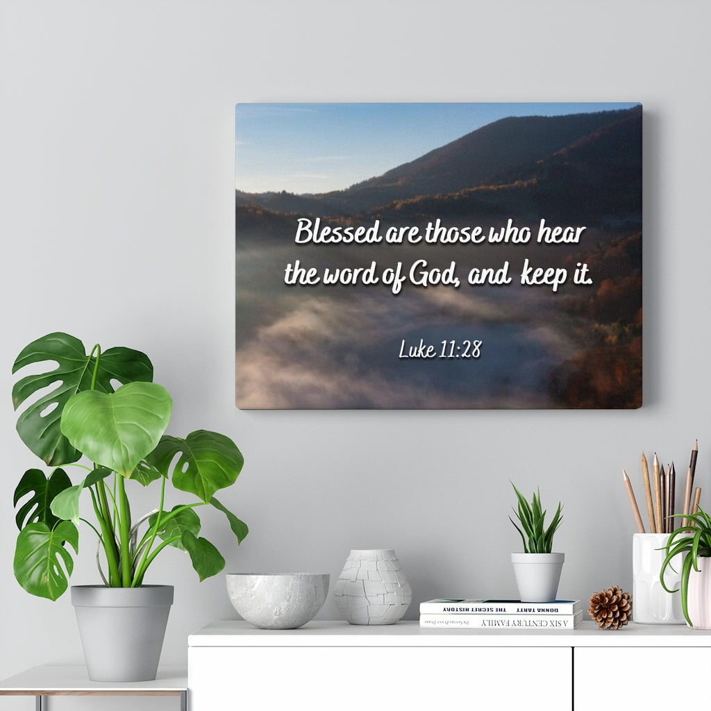 Scripture Walls Blessed Are They Luke 11:28 Bible Verse Canvas Christian Wall Art Ready to Hang Unframed-Express Your Love Gifts