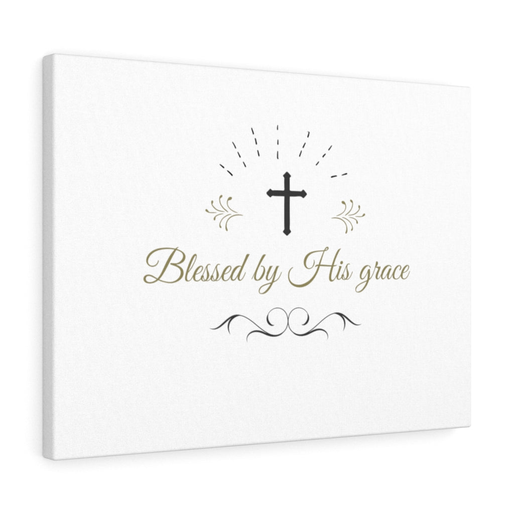 Scripture Walls Blessed By His Grace Bible Verse Canvas Christian Wall Art Ready to Hang Unframed-Express Your Love Gifts