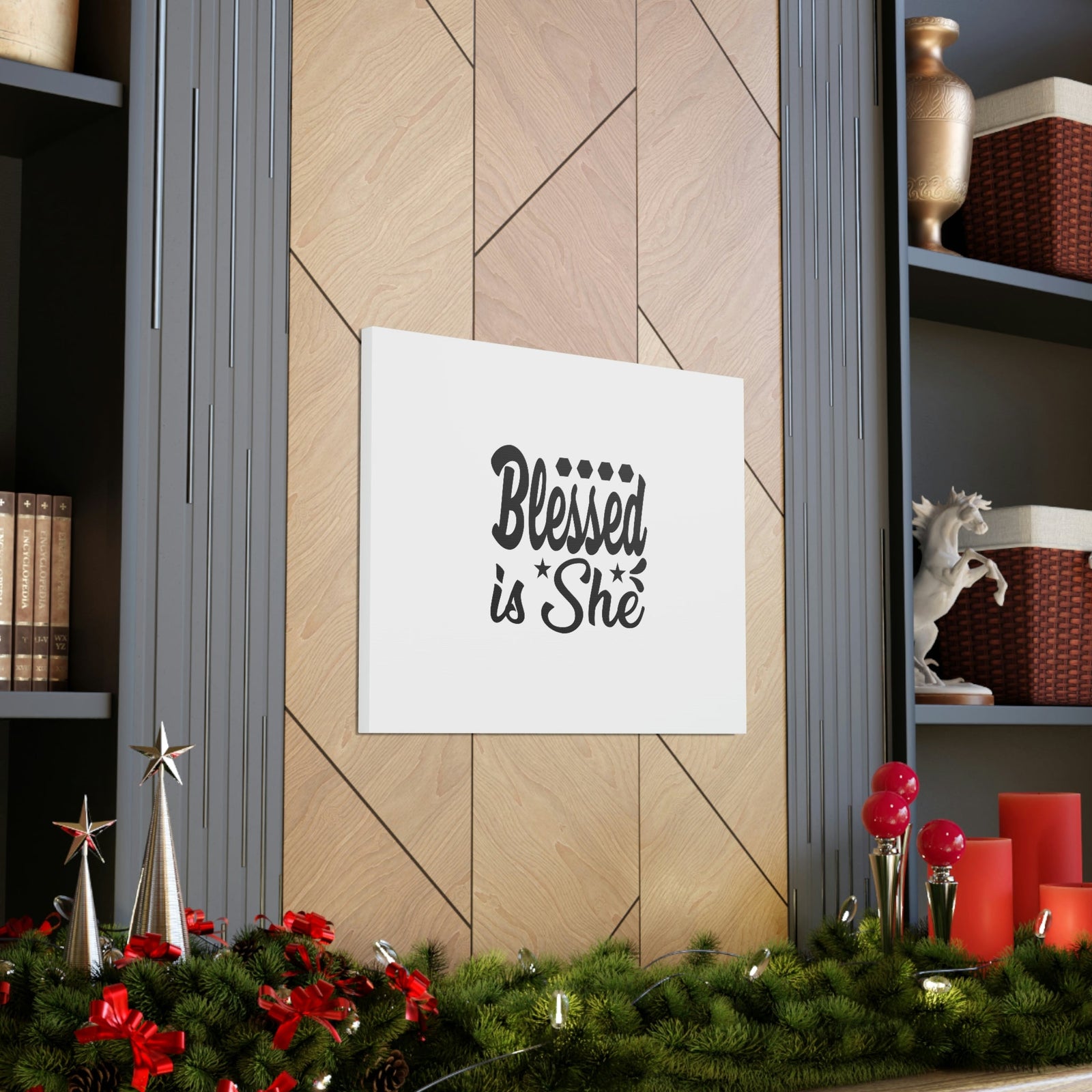 Scripture Walls Blessed Is She Luke 1:45 Gem Stars Christian Wall Art Bible Verse Print Ready to Hang Unframed-Express Your Love Gifts