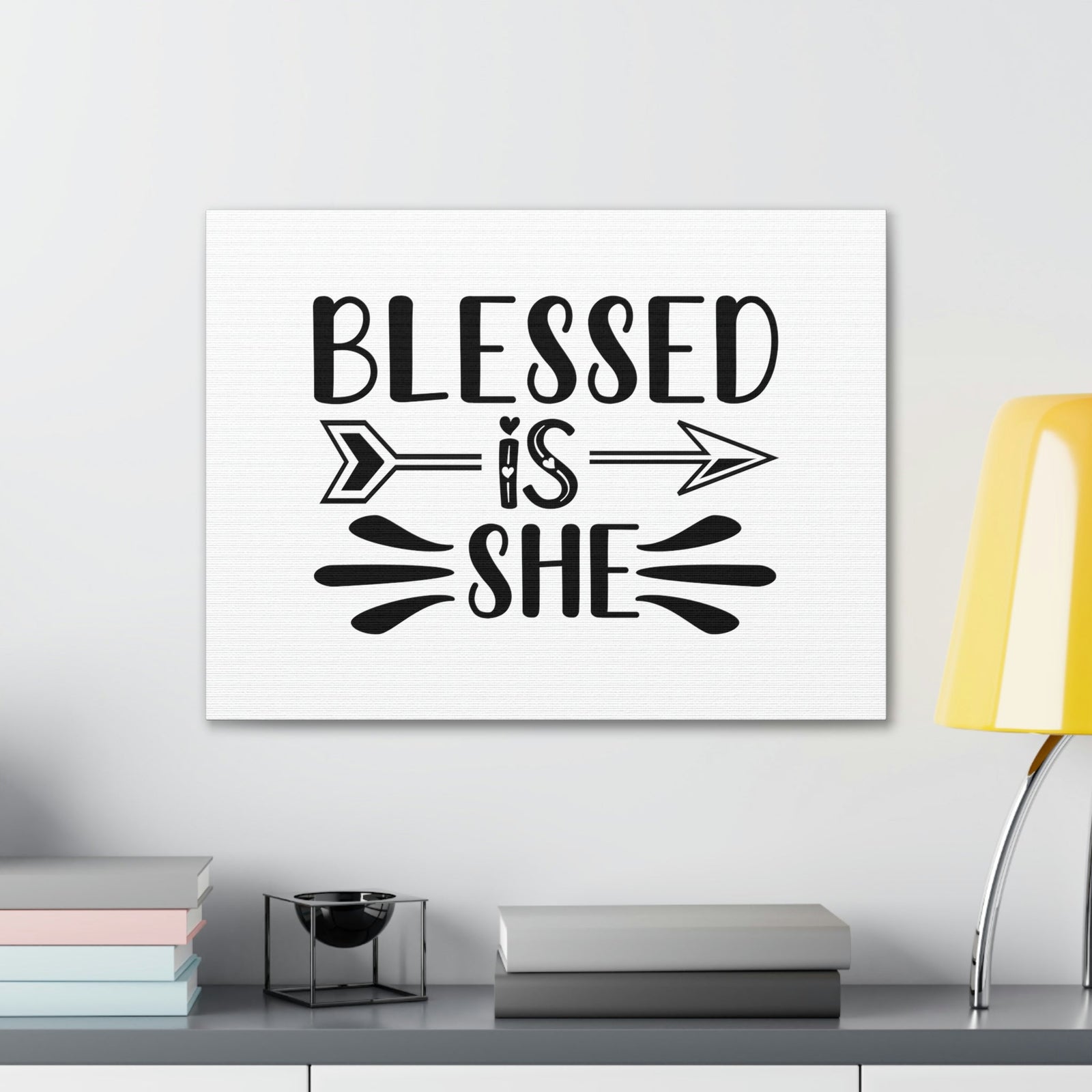 Scripture Walls Blessed Is She Luke 1:45 Right Arrow Christian Wall Art Bible Verse Print Ready to Hang Unframed-Express Your Love Gifts
