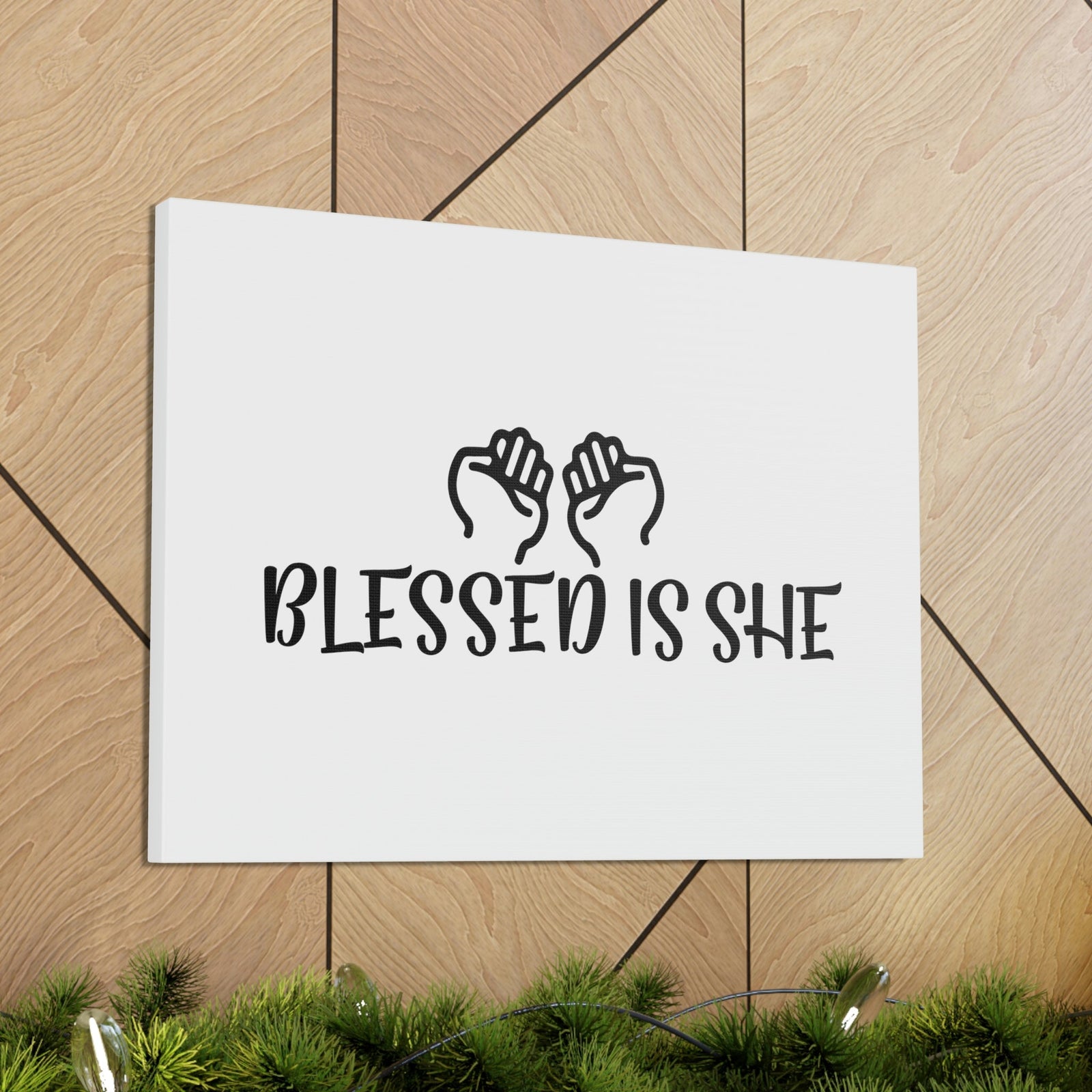 Scripture Walls Blessed Is She Luke 1:45 Two Hands Christian Wall Art Bible Verse Print Ready to Hang Unframed-Express Your Love Gifts