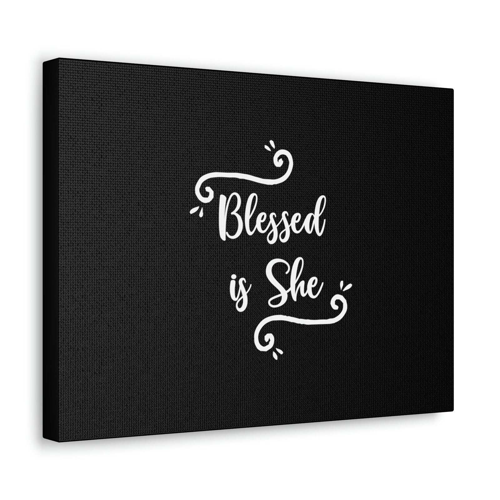 Scripture Walls Blessed Is She Luke 1:45 White Cursive Christian Wall Art Bible Verse Print Ready to Hang Unframed-Express Your Love Gifts