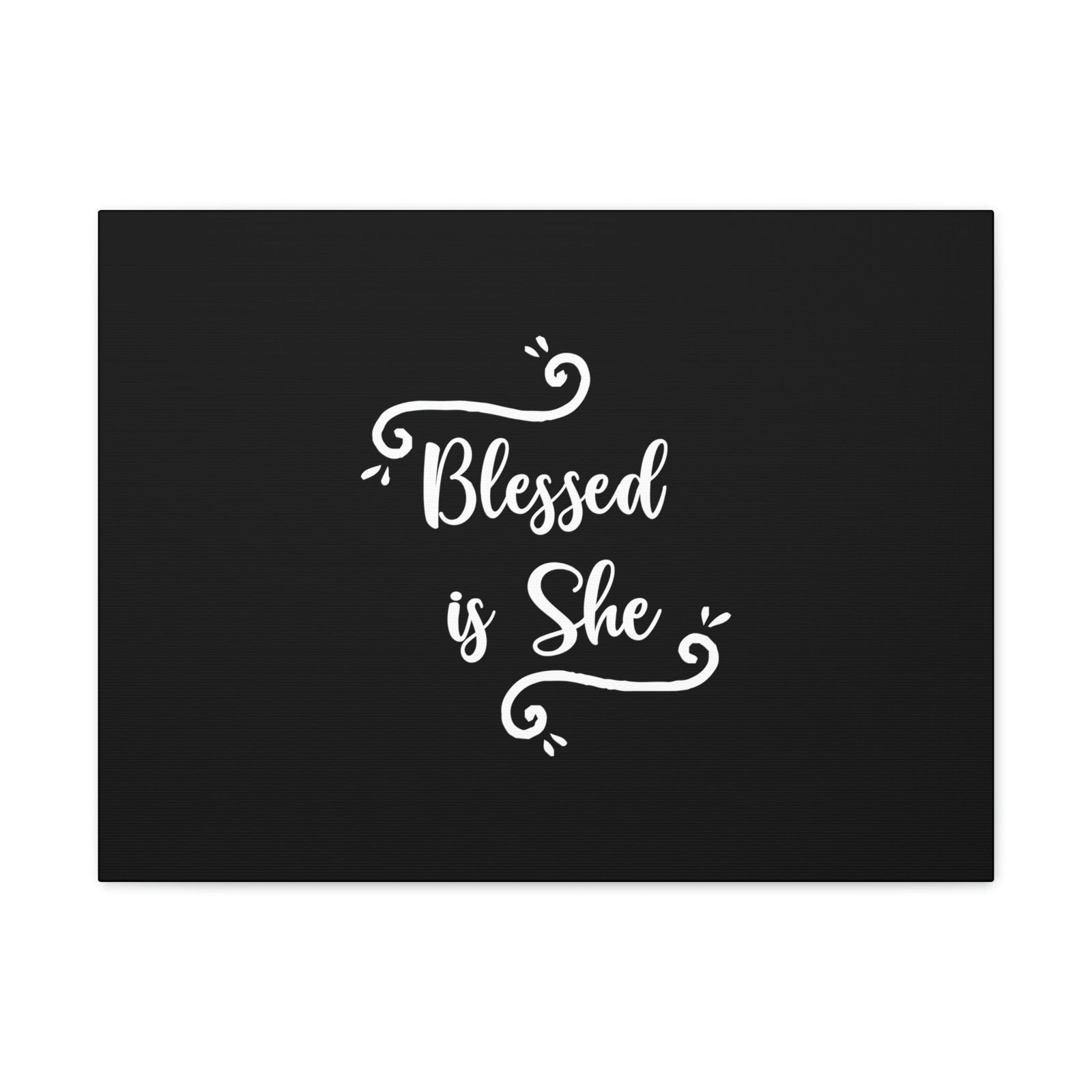 Scripture Walls Blessed Is She Luke 1:45 White Cursive Christian Wall Art Bible Verse Print Ready to Hang Unframed-Express Your Love Gifts